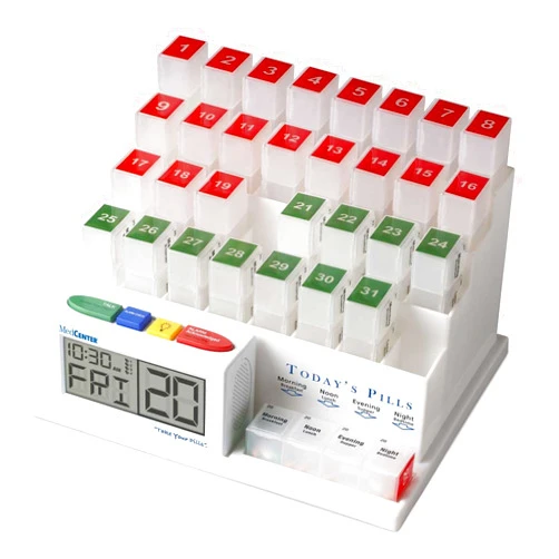 MAGNIFYING AIDS The MedCenter System - Talking Monthly Medication Organizer and Alarm