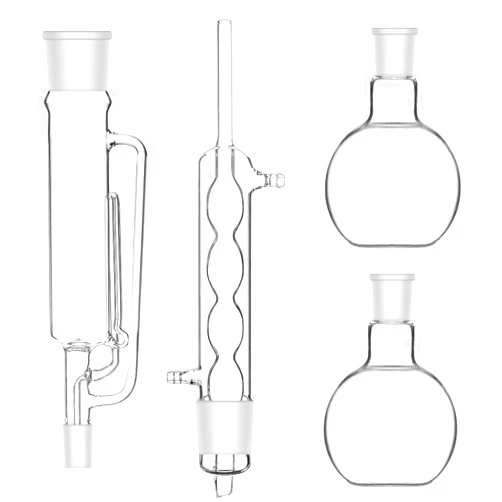 Stonylab 500ml Soxhlet Type Extraction Apparatus, 24/29 Borosilicate Glass Soxhlet Extractor with Allihn Condenser and 2 500 ml Flat Bottom Flasks, Complete Unit