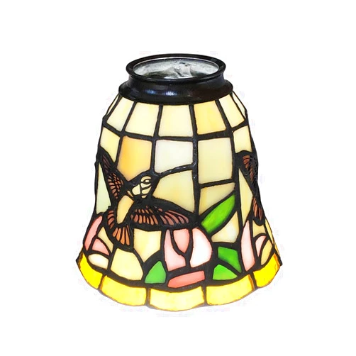 HUIMEIJU [HUIMEIJU] Tiffany lampshade, hummingbird lampshade, bird pattern lampshade, stained glass lampshade, HMJ6034