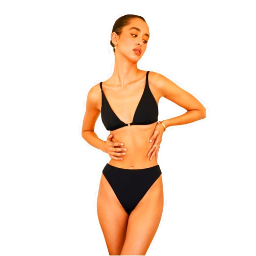 Dippin' Daisy's Seashore Bikini Bottom for Women High Waist Bikini Bottom with High-Cut Leg Design, Full Coverage Black