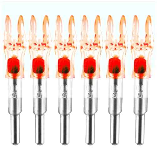 KEAUP G Lighted Nocks 6 PCS with X Bushing for Arrows with .165.204 Inside Diameter with ON/Off Switch LED Nocks Archery Nocks