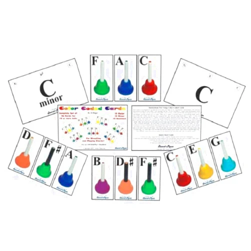 YZJSM Color Coded Handbell Chord Cards - 36 Chord Set for 13-Note or More Handbells