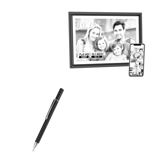 BoxWave Stylus Pen Compatible with LiviNGPAi 10.1 in Digital Picture Frame 16gb - FineTouch Capacitive Stylus, Super Precise Stylus Pen - Jet Black