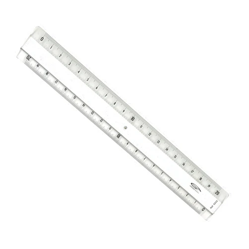 Graphoplex Ruler 2 Bevels + Embossment Transparent 20 cm Transparent
