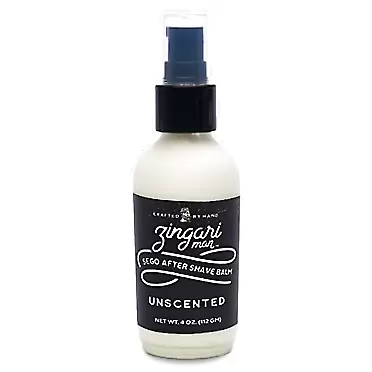 Zingari Man After Shave Balm - Unscented Sego Aftershave - Post Shave Care Treatment, Aftershave Lotion Cream for Men - Hydrate, Soften, Soothe Irritated Skin, Razor Bumps on Face, 4oz
