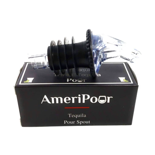 AmeriPour Speed Pourer - Patron Pour Spout - Made 100% In The USA. Free Flow Bar Spouts That Don't Leak - No Cracks, Just A Smooth Cocktail Pour Every Time. (Clear)