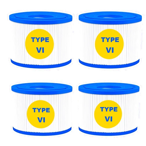 KGC Type VI Hot Tub Filter Cartridge Compatible with Lay-Z-Spa Hot Tub Filter Cartridge, for Coleman SaluSpa 90352E 58323E 90427E Swimming Pool Pump Filter Cartridge, Spa Filter Replacement (4 Pack)