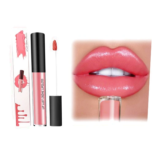 MONEBI 12 Colors Cream Lip Gloss, 2024 New Hydrating Lip Tint Natural Jelly Lipstick, Non-Stick Cup, Waterproof, Non-Fading, Long-Lasting Moisturizing Velvet Lip Lipstick (4, 1pcs)