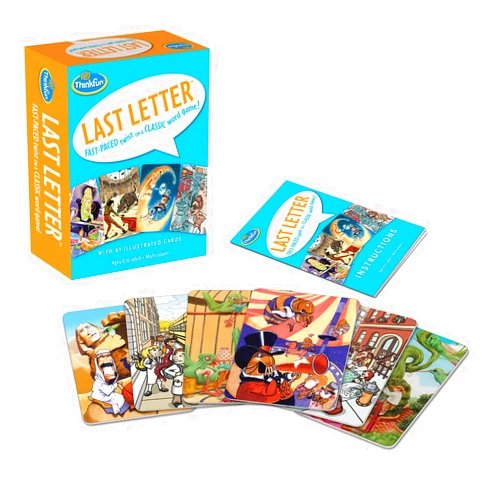 ThinkFun Last Letter Card Game - Quick Thinking Word Game | Engaging Artwork | Portable & Travel Friendly | Loved by Kids and Adults