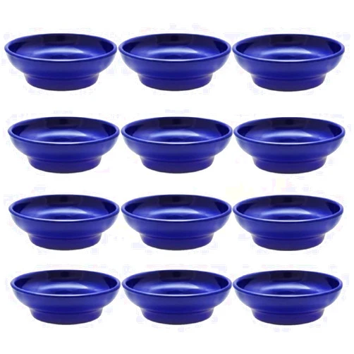 TrueCraftware- 4-1/2 oz. Salsa Dish Melamine Cobalt Blue Color Set of 12- Perfect for Salsa Guacamole Cheese Condiments Dipping Sauces Mexican Fiesta Serving Side Dish For Chip Dip Guac Pinch