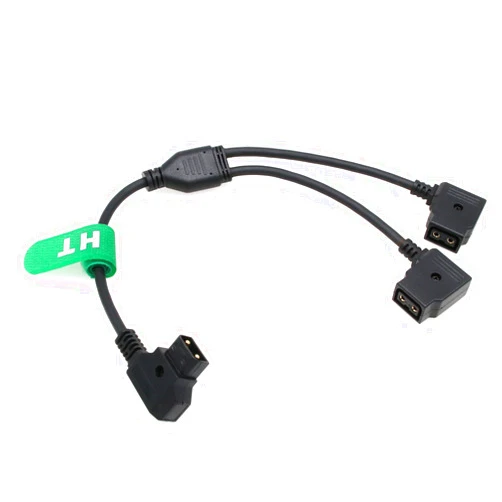 HangTon P-tap D-tap Male to 2 x Female Power Split Y Cable for V-Mount Gold Mount Battery Anton-Bauer IDX 30cm