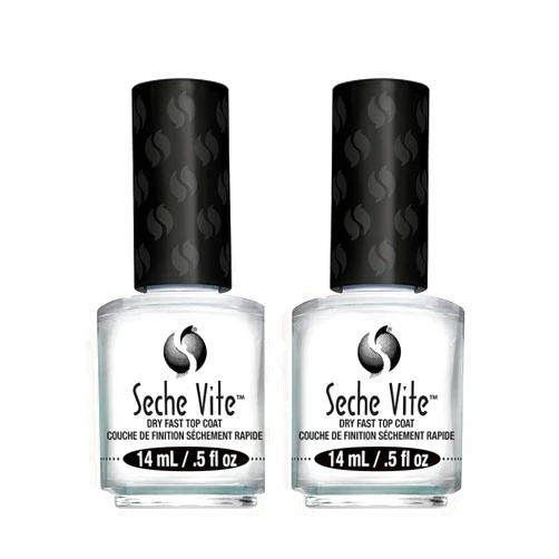 Seche Vite Dry Fast Top Coat for Nail Polish and Manicure, 0.5 oz, 2-pack
