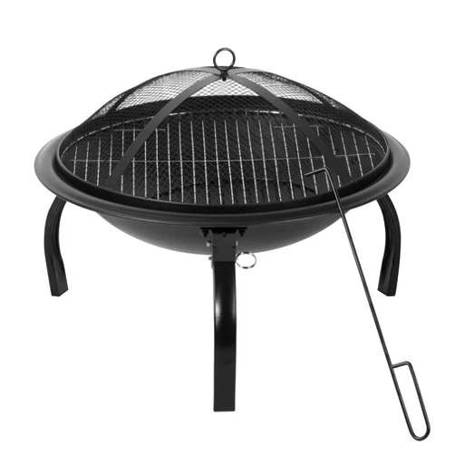 Outogether Portable Outdoor Brazier, Portable Folding Fire Pit, Outside Fire Pit with Spark Screen, 21.46 Inch Diameter