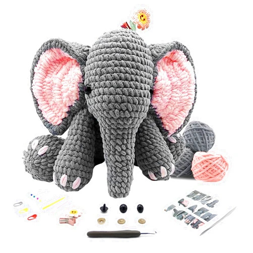 PODLINE Crocheting Kit for Beginners,Learn to Crochet Stuffed Animal Kits for Adults,Easy Knitting Starter Set with Step-by-Step Video Tutorials