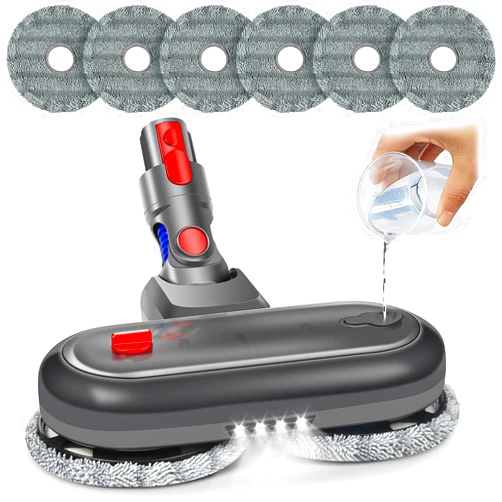 BTRSOLUS Mop Head Attachments for Dyson V7 V8 V10 V11 V15 Series Vacuum Cleaner, Electric Wet & Dry Mop Head Replacement for Hard Floor + 6 Pack Mop Pads + 1 Measuring Cup
