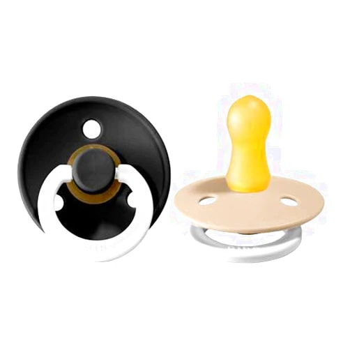 BIBS BPA-Free Natural Rubber Baby Pacifier | Made in Denmark (Black Glow/Vanilla Glow, 6-18 Months) 2-Pack 6-18 Month Black Glow/Vanilla Glow