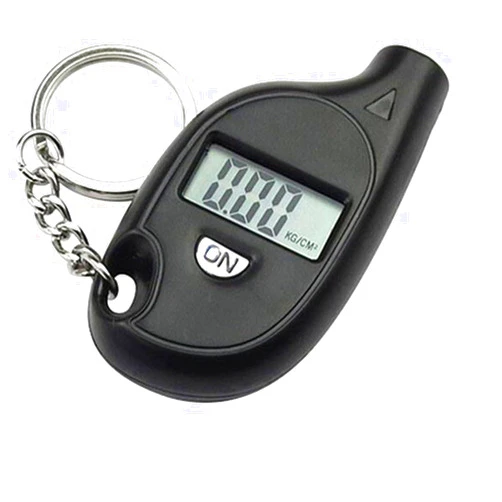 Startbuymore Compact Keychain Tire Pressure Gauge with Digital LCD Display for Car Tire Pressure Testing in Multiple Units (Black)