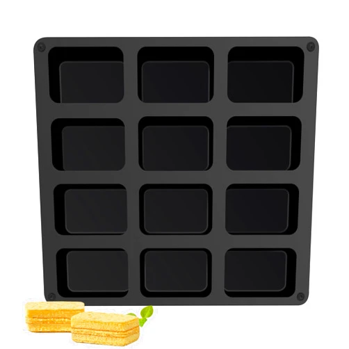 Dropower Silicone Mini Loaf pan 12 Cavities Bread Pan Brownie Mold Nonstick Baking Moulds for Mini Bread, Cornbread, Cheesecake Mini Size