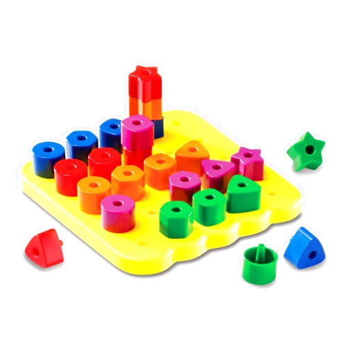 Learning Resources Stacking Shapes Pegboard, Toddler Pegboard, Stacking Pegboard Set, Fine Motor Toy, 27 Piece Set, Ages 2+
