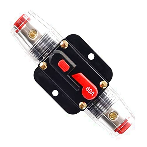 ANJOSHI Fuse Holders 60amp 20A 30A 40A 50A 80A 100A 150A Inline Circuit Breaker for Car Audio and Amps Overload Protection Reset Fuse Inverter 12V-48V DC Replace Fuses