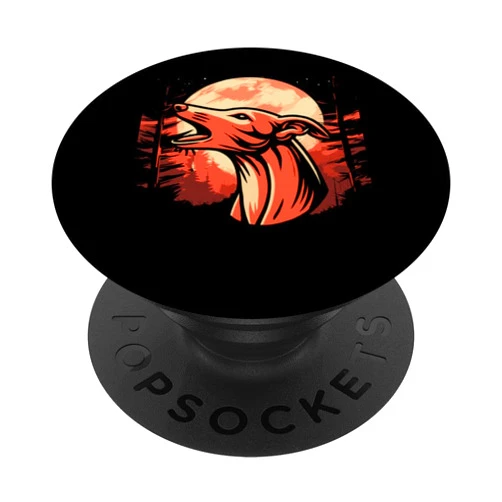 Greyhound Gifts & Accessories Greyhound Pet - Dog Breed Moon Howling PopSockets Standard PopGrip
