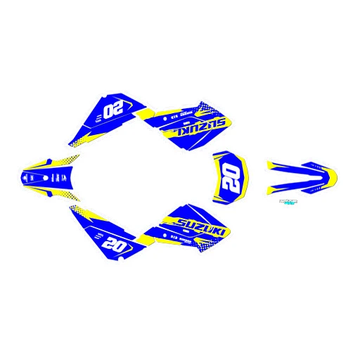 Kalair GFX Graphics Kit for Suzuki DR 200-S (All Years) Spear Series Blue-Shift 16 Mil - Dirt bike Custom Racing Graphics Decals Stickers Kit, no-plastics