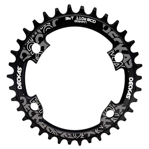 DECKAS Round Chainring 110BCD 4-Bolt 36T 38T 40T 42T 44T 46T 48T 50T 52T Narrow Wide Chainring for 7/8/9/10/11/12 - Speed