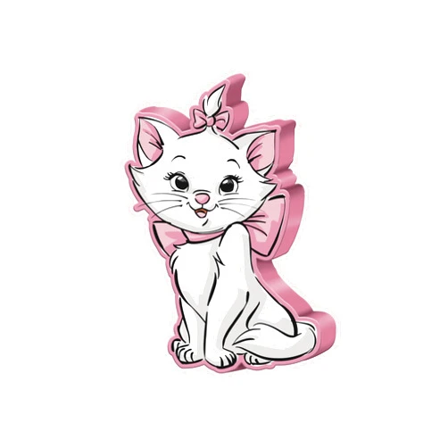 Silver Buffalo Disney The Aristocats MDF Wood Composite Wall Sign Featuring Marie, 5.5” x 8” x 1.2”