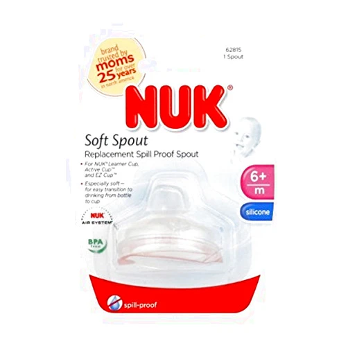 Nuk Replacement Spouts Clear Silicone - Pack of 9
