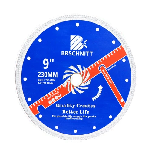 BRSCHNITT Super Thin Diamond Porcelain Saw Blade with X Teeth,BRSCHNITT 9 Inch (230mm) x Arbor 1