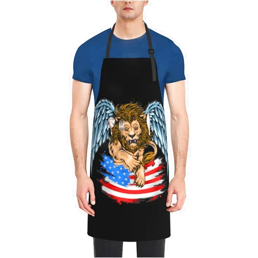 CEUWWSR The Cold Lion Aprons for Men Women with Pockets Apron Adjustable Water and Oil Resistant Aprons for Cooking Kitchen Gardening Chef Apron