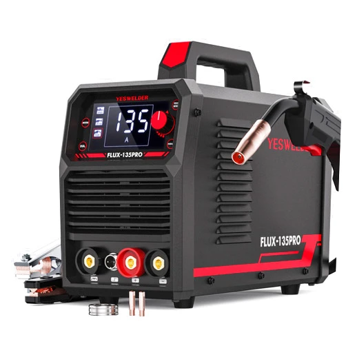 YESWELDER 135Amp MIG Welder,110V Flux Core Welder Flux MIG/Lift TIG/Stick 3-in-1 Large LED Digital Display Welding Machine IGBT Inverter Welder FLUX-135PRO