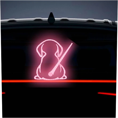Nouiroy Reflective Puppy Decal for Rear Windshield,Cute Back Dog Car Sticker Rear Wiper Decal Funny Dog Moving Tail Stickers Reflecitve for Car Rear Wiper Decal (Pink, Hollowed-Out)