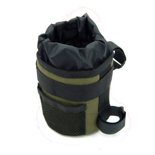 Emfiss Bike Water Bottle Cup Holder with Universal Bicycle Straps and Mesh Pocket, Green