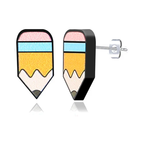 DAYANEY Pencil Stud Earrings as Teacher Appreciation Gifts for Women Librarian, Teacher Earrings as Thank You Gifts for Book Lovers, Teacher Jewelry as Graduation Back to School Gifts from Students