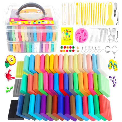 CyAJM Polymer Clay Kits 50 Colors,Modeling Clay for Kids DIY Mold Oven Bake Clay with Storage Box Sculpting Tools and Accessories,for Kids Adult and Artist Friendly Ideal Gifts