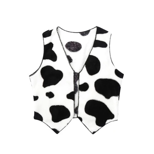 Yihuimin Unisex Kids Cow Cosplay Costume Soft Flannel Vest Cow Printed Waistcoat Tops for Fancy Dress