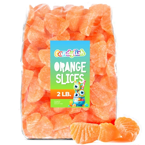 Candylish Orange Slices Candy - 2 Pounds of Citrus Bliss - Real Fruit Flavor