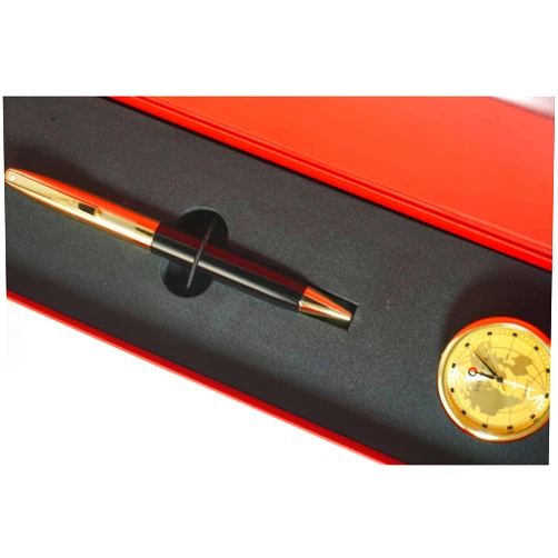 Sheaffer Made in the USA Legacy Heritage with 22KT Gold Cap and appointments BallPoint Pen and Matching Desk Clock
