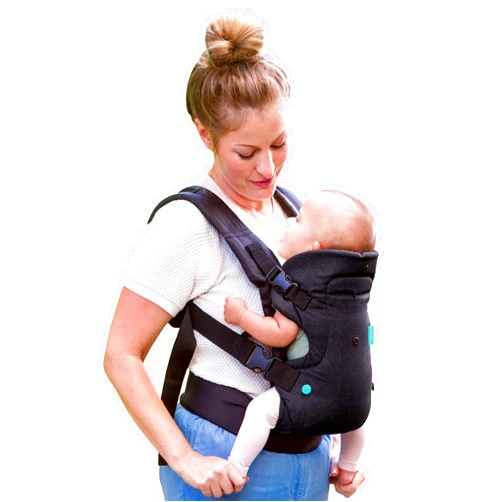 Infantino Flip 4-in-1 Convertible Baby Carrier, Adjustable, Ergonomic Babywearing, Registry Essential, Baby Carrier for Newborn to Toddler, Black