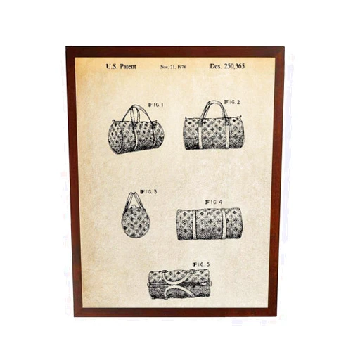 Turnip Designs Designer Handbag Patent Print Fashion Wall Art Gifts for Her Dorm Decor Louis Vuitton Poster Purse Design TDP1120
