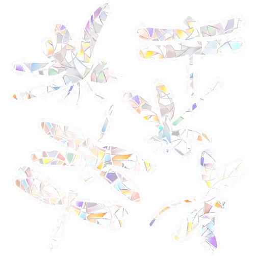 NQEUEPN 4 Sheets Anti Collision Window Clings, Window Decals to Prevent Bird Strikes Prism Pattern Window Stickers for Birds Alert Stickers to Protect Wild Birds Against Glass (Dragonfly)