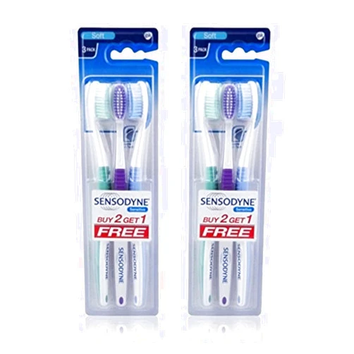 Sensodyne Sensitive Toothbrush Soft Sensitive Teeth, 3 Count (Pack of 2)
