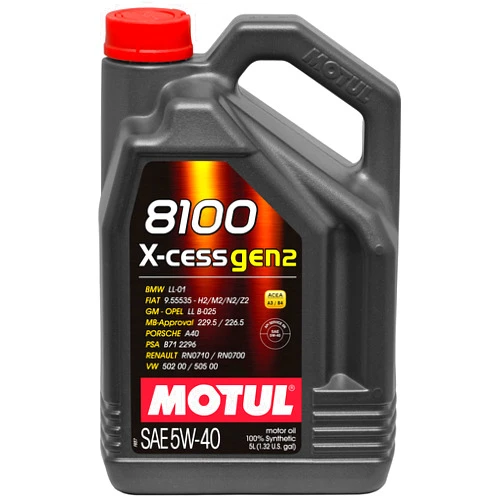 MOTUL 8100 X-CESS GEN2 5W-40 5 Liter Premium Engine Oil 100% Synthetic