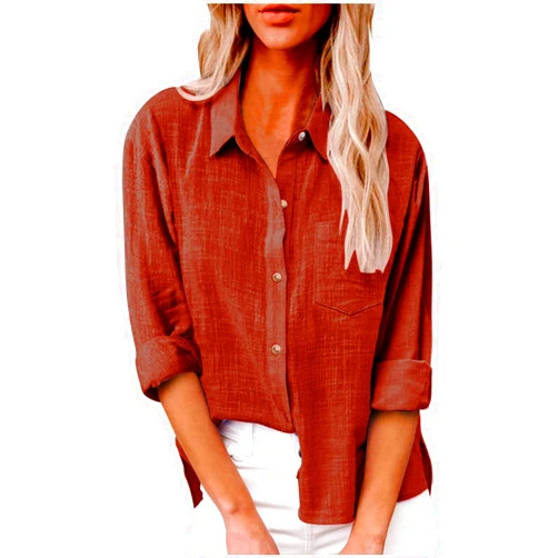 Ceboyel Women Cotton Linen Summer Tops Button Down Shirts Dressy Causal Long Sleeve Gauze Blouses Trendy Boho Clothes 2024