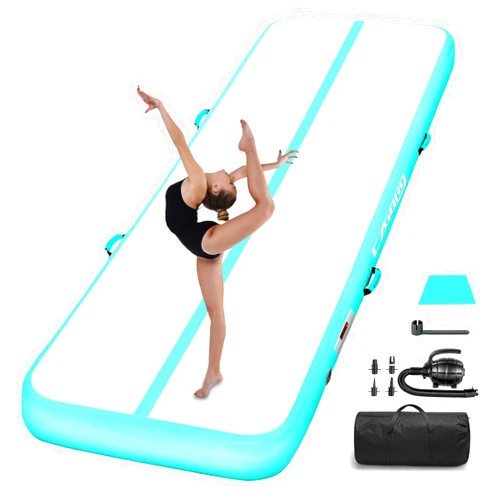 CZGBRO Tumbling Track Mat Thickness Inflatable Gymnastics Mats Air Mat Tumble Track, Air Floor Training Mats with Air Pump for Kids Gym Home Use Cheerleading Yoga