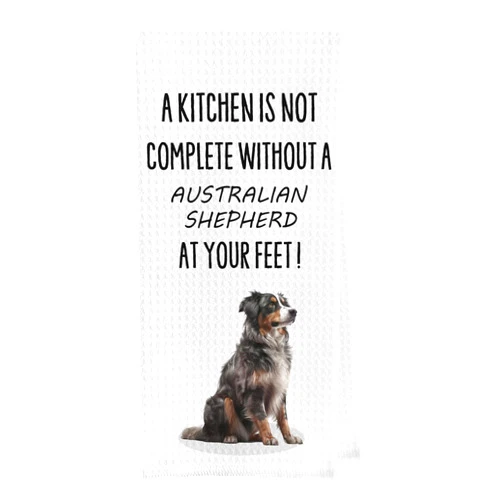 Geqtt Australian Shepherd Dish Towels - Funny Australian Shepherd Waffle Weave Kitchen Towels, Hand Towel, Tea Towel (16×24 Inches)