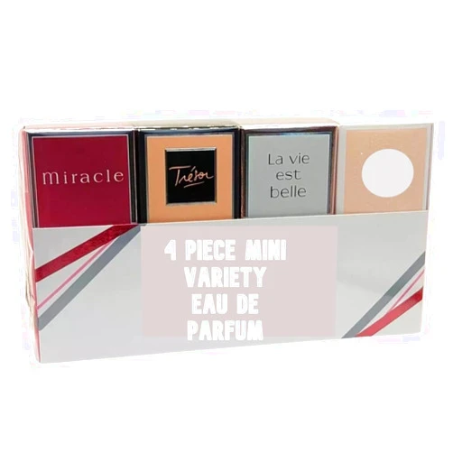 Generic Women's Mini Eau De Parfum Variety Set, 4 Piece, La Vie Est Belle, Tresor, Miracle, Idole