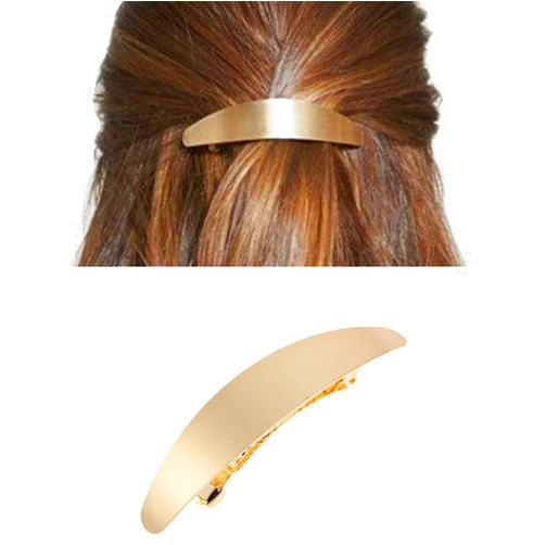 Zeshimb Snap Hair Pin Clip Gold Bun Hair Barrette Metal Hair Holder Clips Spring Minimalist Hair Clips Decorative Hair Accessories for Women and Girls