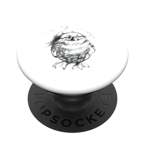 Süße Eulen Familien Design Shirt Damen Herren Sweet Owl Will Be Painted Shirt Baby Owl Black White PopSockets Swappable PopGrip